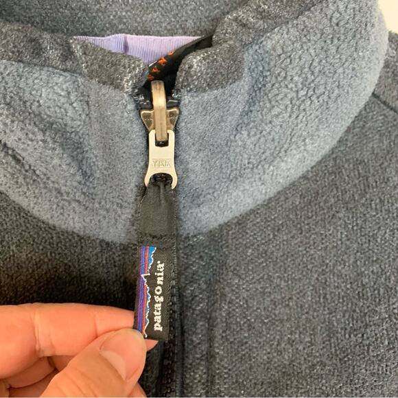 Patagonia women's small synchilla fleece zip up jacket flaw blue gorp hiking - Picture 4 of 10